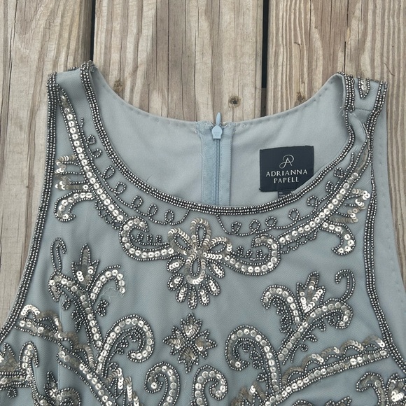Adrianna Papell Embellished Sequined Sleeveless Sheath Dress Size 14 Beaded - Picture 2 of 16
